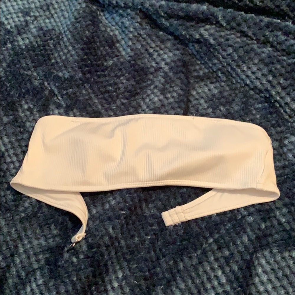 white bandeau bikini top
